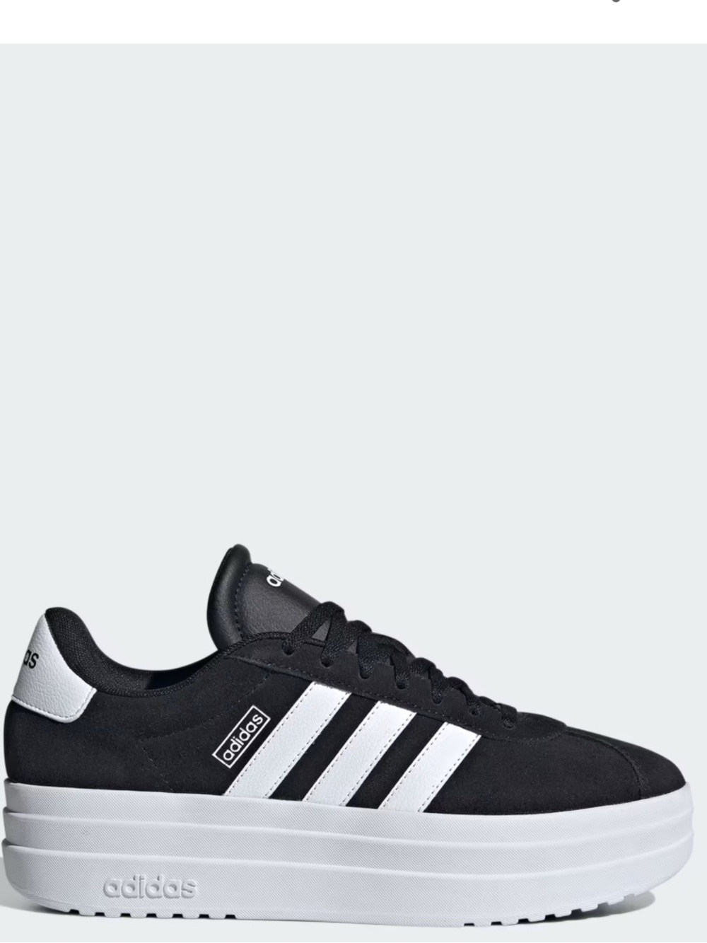 adidas VL Court Bold Core Black Cloud White Platform Sneakers Size 6 NWT